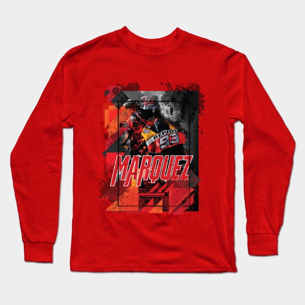 Marc Marquez 93 Superbike Grunge Design Long Sleeve T-Shirt by CGD